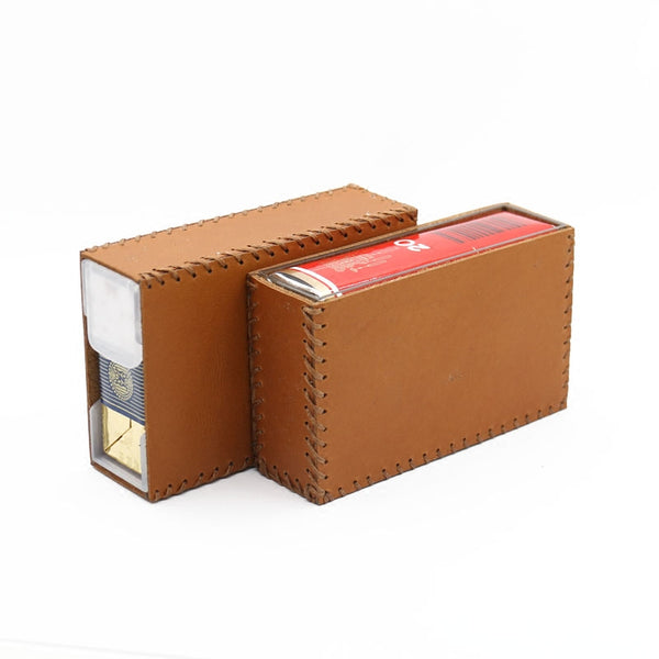 Handmade Brown Leather Cigarette Holder Mens Cool Cigarette Holder Case for Men - iwalletsmen