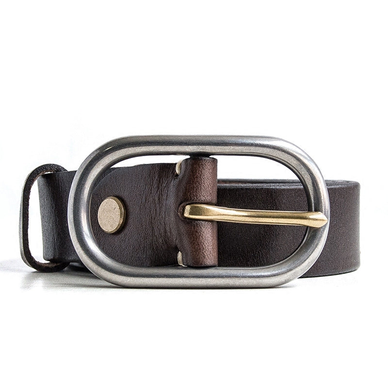 Handmade Genuine Custom Leather Mens Leather Men Coffee Beige Belt for Men - iwalletsmen