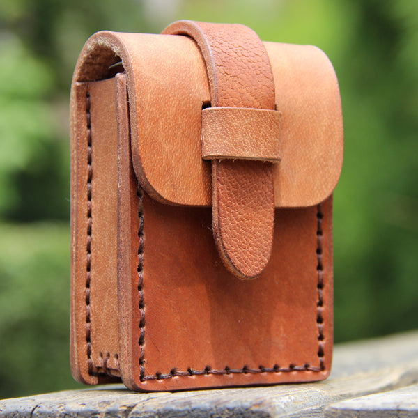 Cool Leather Mens Cigarette Case with Belt Loop Handmade Cigarette Holder for Men - iwalletsmen