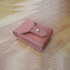 Cool Brown Handmade Leather Mens Cigarette Case Cigarette Holder Case with Belt Loop for Men - iwalletsmen