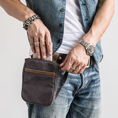 Canvas Belt Pouch Mens Waist Bag Hip Pack Belt Bag Fanny Pack Bumbag for Men