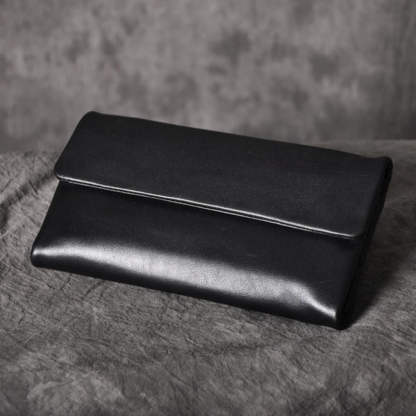 Handmade Leather Mens Cool Long Leather Wallet Trifold Clutch Wallet for Men - iwalletsmen