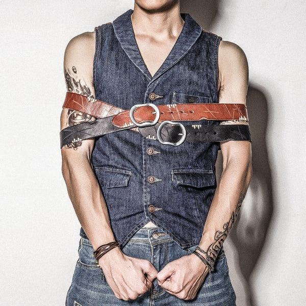 Handmade Genuine Leather Cool Belt Custom Mens Leather Men Brown Black Belt - iwalletsmen