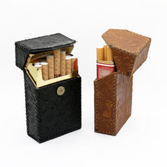 Handmade Cool Leather Mens Engraved Cigarette Holder Case Cigarette Holder for Men - iwalletsmen
