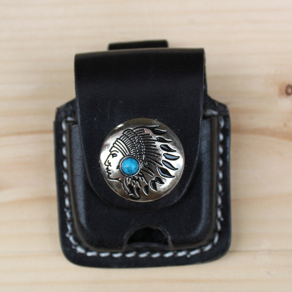 Cool Leather Stdupont Lighter Pouch with Loop Biker Stdupont lighter cases with Clip - iwalletsmen