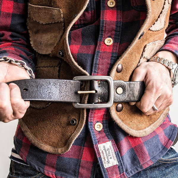 Handmade Genuine Custom Leather Mens Leather Men Coffee Black Belt for Men - iwalletsmen