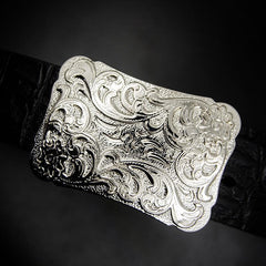 Handmade Leather Genuine Chinese Floral Mens Cool Men Biker Trucker Leather Belt