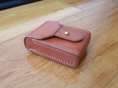Cool Brown Handmade Leather Mens Cigarette Case Cigarette Holder Case with Belt Loop for Men - iwalletsmen