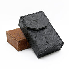 Handmade Cool Leather Mens Engraved Cigarette Holder Case Cigarette Holder for Men - iwalletsmen