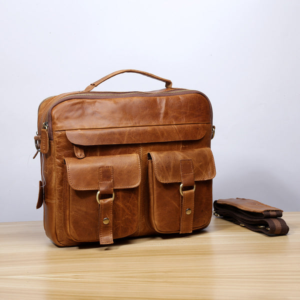 Genuine Leather Mens Cool Messenger Bag Chest Bag Bike Bag Cycling Bag for men