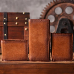 Handmade Mens Cool billfold Leather Wallet Men Small Slim Wallets Bifold for Men - iwalletsmen
