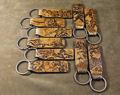 Handmade Leather Tooled League of Legends LOL KeyChain Key Ring Mens Cool Car Key Wallet Wallet Car for Men