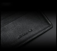 Genuine Leather Mens Cool Slim Leather Wallet Men Small Wallets Bifold for Men