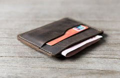 Handmade Leather Mens Cool billfold Wallet Card Holder Small Card Slim Wallets for Men