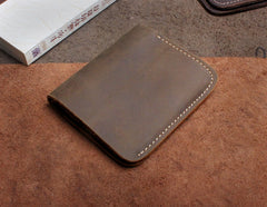 Handmade Leather Mens Cool Slim Leather Wallet Men Small Wallets Bifold for Men