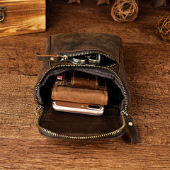 Leather Belt Pouch Mens Small Cases Waist Bag Hip Pack Belt Bag Fanny Pack Bumbag for Men