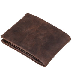 Handmade Leather Mens Cool Slim Leather Wallet Card Wallet Men Small Wallets Bifold for Men