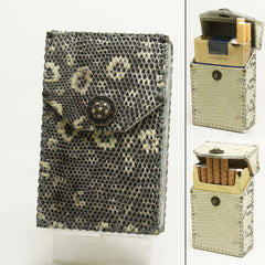 Handmade Cool Lizard Leather Mens Black Cigarette Holder Case Cigarette Holder for Men - iwalletsmen