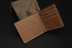 Handmade Leather Tooled Henna Floral Mens billfold Wallet Cool Leather Wallet Slim Wallet for Men