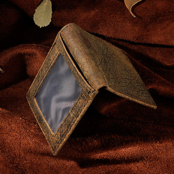 Handmade Leather Mens Cool Slim Leather Wallet Card Wallet Holders Men Small Wallets Bifold for Men