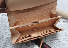 Handmade Leather Mens Clutch Long Wallet Cool Vintage Long Wallet for Men - iwalletsmen