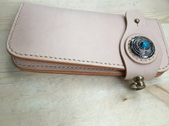 Cool Leather Mens Biker Chain Wallets Handmade Long Wallet with Chain - iwalletsmen