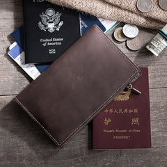 Handmade Leather Mens Travel Wallet Passport Leather Wallet billfold Long Wallets for Men