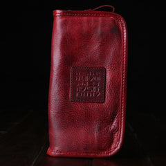 Handmade Leather Mens Clutch Wallet Cool Leather Wallet Long Phone Wallets for Men