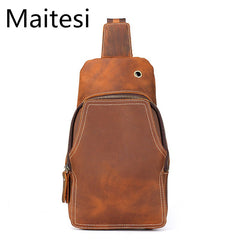 Cool Leather Chest Bag Sling Bag Sling Crossbody Bag Sling Travel Bag Sling Hiking Bag For Men - iwalletsmen