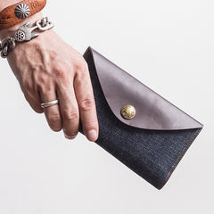 Genuine Leather Jean Mens Cool Long Leather Wallet Men Cards Wallets Bifold for Men