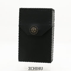 Handmade Leather Cigarette Holder Mens Black Cool Cigarette Holder Case for Men - iwalletsmen
