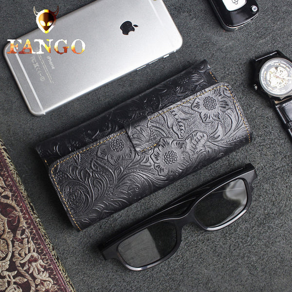 Handmade Floral Mens Womens Leather Glasses Case Glasses Box Glasses Holder Eyeglass Case
