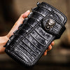 Handmade Leather Black Mens Chain Biker Wallet Cool Leather Wallet Long Clutch Wallets for Men