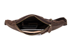 Leather Mens Fanny Pack Waist Bag Hip Pack Belt Bag Bumbag for Men