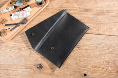 Handmade Leather Mens Clutch Cool Slim Wallet Envelope Clutch Wallet for Men