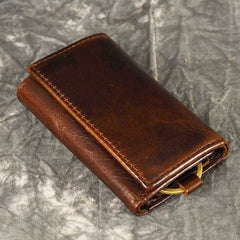 Handmade Leather Mens Cool Key Wallet Change Coin Wallet Key Holder Case Card Wallet for Men