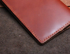 Handmade Leather Mens Cool Long Leather Wallet Clutch Wristlet Wallet for Men