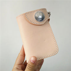 Handmade Mens Leather Small Biker Chain Wallets Cool billfold Biker Wallets with Chain - iwalletsmen