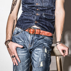 Handmade Genuine Leather Cool Belt Custom Mens Leather Men Brown Black Belt - iwalletsmen