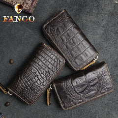 Handmade Leather Floral Mens Cool Car Key Wallet Coin Wallet Pouch Car KeyChain for Men