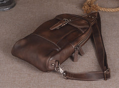 Leather Mens Sling Bag Sling Shoulder Bag Sling Backpack for men - iwalletsmen