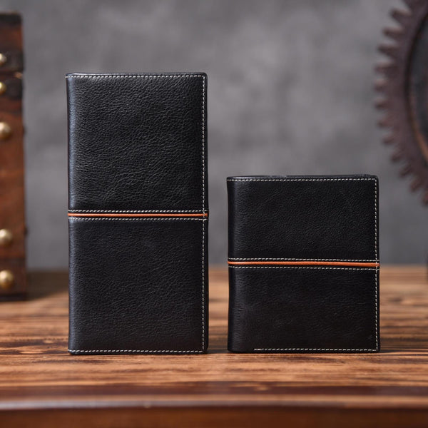 Handmade Leather Mens Cool Slim Leather Wallet Men Small Wallets Bifold for Men - iwalletsmen