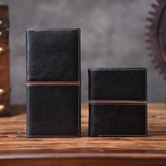 Handmade Leather Mens Cool Slim Leather Wallet Men Small Wallets Bifold for Men