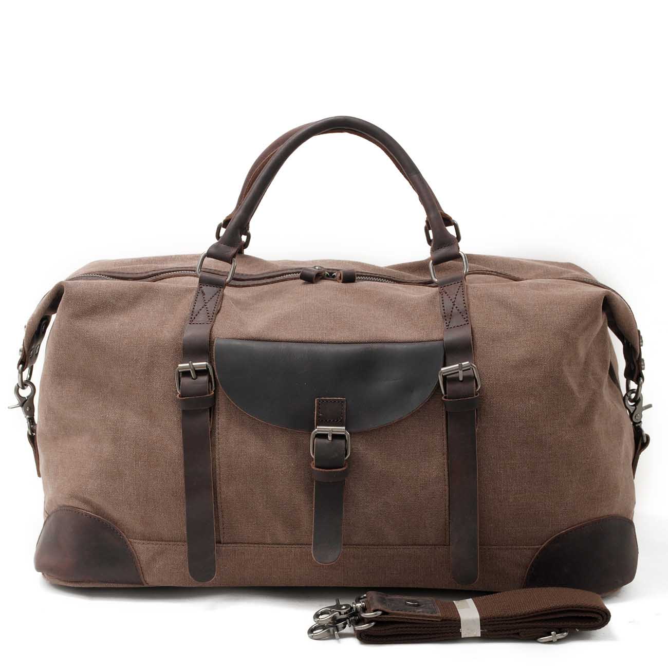 Gray Waxed Canvas Gym Bag Weekend Travel Bag Canvas Mens Weekend Bag Duffle Bag For Men - iwalletsmen