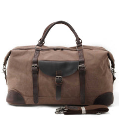 Coffee Waxed Canvas Gym Bag Weekend Travel Bag Canvas Mens Weekend Bag Duffle Bag For Men - iwalletsmen