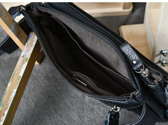 Black Leather Fanny Pack Mens Waist Bag Hip Pack Belt Bag for Men - iwalletsmen