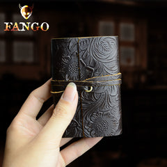 Handmade Leather Floral Mens Cool billfold Wallet Card Holder Small Card Slim Wallets for Men