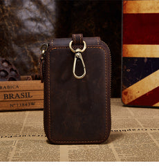 Handmade Leather Mens Cool Key Wallet Car Key Holder Case Card Wallet for Men