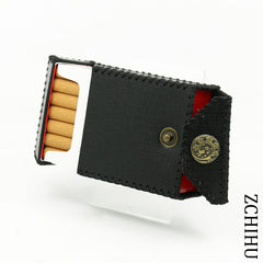 Handmade Cool Leather Mens Black Cigarette Holder Case Cigarette Holder for Men - iwalletsmen