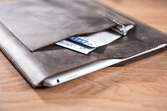 Handmade Leather Mens Clutch Cool Slim iPad Pro Case iPad Pro Cover for Men